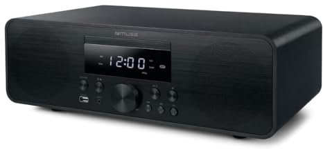 M-880 FBC - Microsistema Bluetooth con CD, FM y USB, 80 W, diseño de Madera con NFC y función Despertador