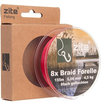 Zite Fishing 8-Fach Geflochtene Forellenschnur | 155 m UL-Braid in 0,06 mm mit 4,5 kg Tragkraft | Rund & dehnungsarm | Ideal für Spoon, Softbait & feines Forellenangeln