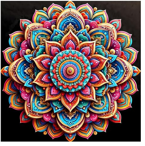 AMORARS Mandala Diamond Painting Kits for Adults - 5D Diamond Art Kits, DIY Full Round Drill Crystal Gem Art Home Wall Decor Gifts,12x12 Inch