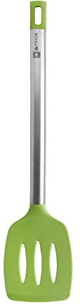 BRA Prior Espátula de Cocina Apta para el Contacto con los Alimentos, Acero Inoxidable, Verde, 36.5 cm