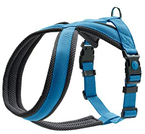 Hunter Hundegeschirr London Comfort, atmungsaktives 3D-Mesh, 2-Fach verstellbar, Sicherheitsverschluss, reißfest, leicht & pflegeleicht, Farbe: Hellblau, Größe: M