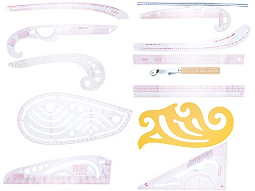 Bekleidungs-Messlineal-Set, klares langlebiges praktisches Ärmelkäfig-Kurvenlineal für manuelle Schneidebretter zur Schnittherstellung für Designer für Schneider