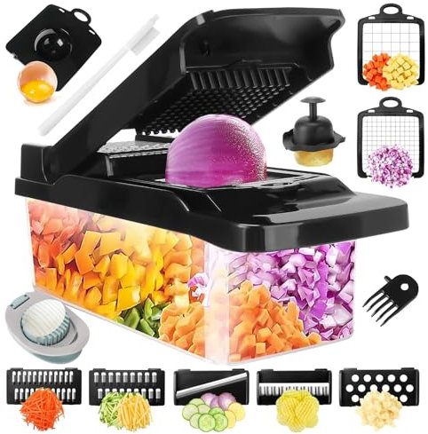 Vegetable Chopper Mandoline Cheese Grater Vegetable Slicer - Veggie Onion Potato Salad Food Chopper Manual-Veg Chopper and Dicer/Julienne- Kitchen Tools & Gadgets, Includes a Free Egg Cutter.