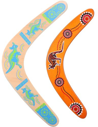 Toddmomy 2 Stück Bumerang für Kinder, hölzerner V-förmiger zurückkehrender Bumerang im Freien, fliegendes Bumerang-Spielzeug für Kinder