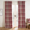 OHS Curtains Eyelet Blackout, Dorset Woven Check Soft Curtains for Living Room Bedroom Office Modern Decorative Extra Wide Curtains for Winter, Red 90x90”