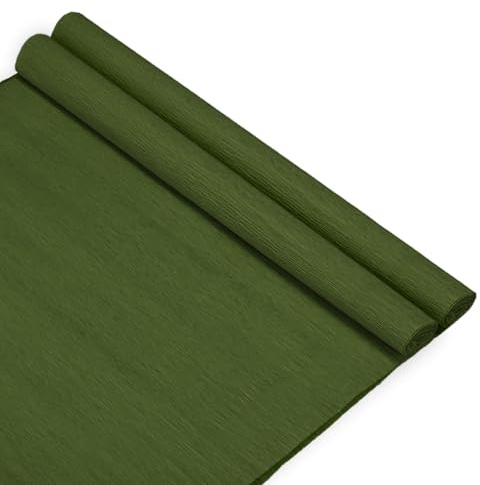 M METERXITY 2-Pack Crepe Paper, 8.2ft x 20 /250 x 50cm(LxW), Green | Soft Wide Crepe Paper Streamer Sheet, Decorative Craft Streamer, for DIY Craft, Flower Making, Decoration