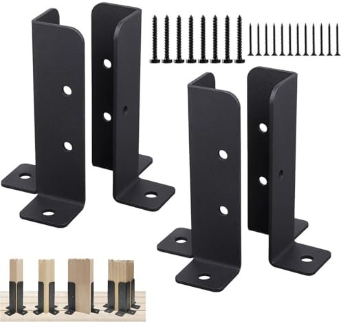 Base de anclaje de polo de pont - Ancla de polo de la cerca, soporte robusto de metal | Soporte básico ajustable para poste de madera, instalación segura de terraza, jardín y postes barri