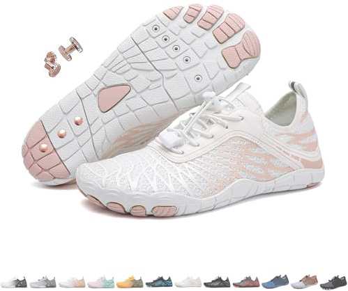 Generisch Chaussures de mise à la terre avec cuivre - Chaussures pieds nus - Chaussures de randonnée pour homme et femme - Antidérapantes - Bout large - Confortables, A blanc., 38 EU