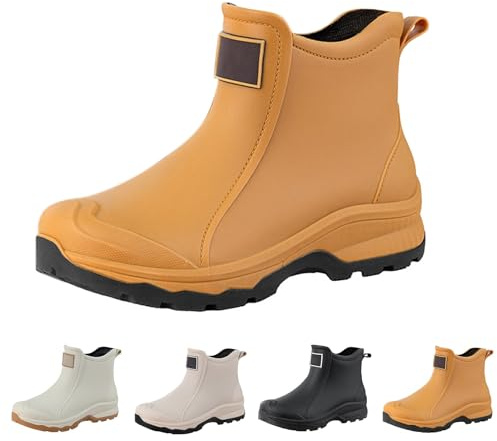 Richymfa Stivali Gomma Uomo Comodi Impermeabili, Stivaletti Walking Antivento Bassi Stivaletto Pesca Comode Tronchetti Giardino Resistenti Stivali Imbottiti Per Pioggia da Uomo Corti