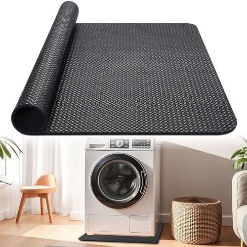 Beidseitig Rutschfest Antivibrationsmatte Waschmaschine,60 X 60 CM Rutschfeste Gummimatte,Leichtgewichtig Wasserdicht Bodenmatte Kühlschrank für Waschmaschinen und Trockner
