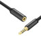 CABLEPELADO Cable alargador Jack 3.5 mm con microfono 4 Pines | Alargador Auriculares 3.5mm | Macho a Hembra | Compatible con PS5 / PS4, Cascos, Altavoz, PC, Móvil | Negro | 2 metros