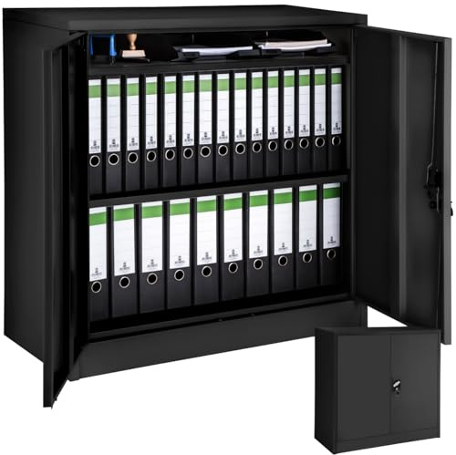 tectake 800598 - Armadietto Portadocumenti, ripiani regolabili in altezza, facile da montare, diversi modelli (90 x 40 x 90 cm, n.402941)