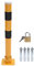 TOPWAY Car Parking Space Lock Bollard, High Visibility Yellow and Red Lockable Fold Down Car Parking Barrier, Private Car Park Driveway Guard Saver Blocker, 60cm Height, Budget Range
