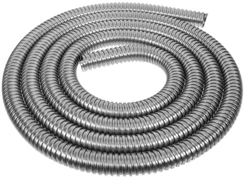 Cabilock Protection de câble de voiture - Câble métallique - marin - Gaine de - Gaine de - Tuyau en acier inoxydable argenté - Tuyau fileté pour voiture