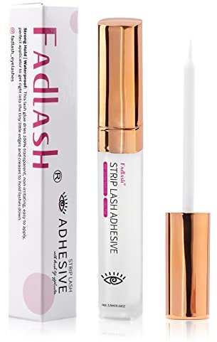 FADLASH Clear Eyelash Glue - Super Strong Hold, Sensitive, Waterproof, White Strip, Latex Free Lash Adhesive - 5.5ml (0.18 Fl. OZ)