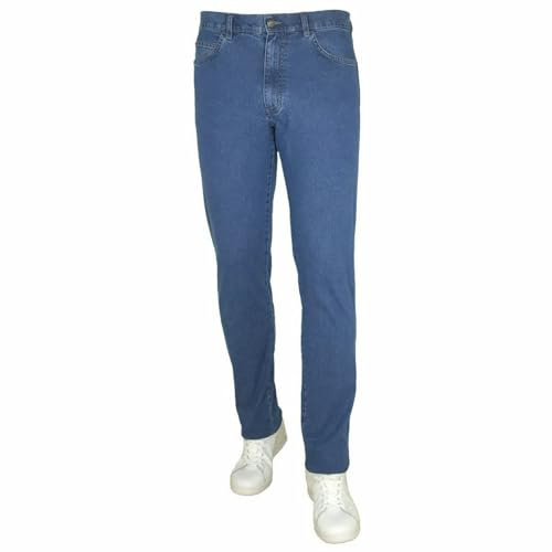 Sea Barrier Jeans Classico 5 Tasche 450 Leggero Elasticizzato in Cotone Uomo Taglie Forti Profumatore Saggio Blu 55