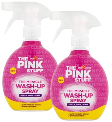 The Star Drops Pink Stuff Miracle Detergenti Multiuso Per L'igiene Della Casa (2, Detergente Spray Per Stoviglie E Superfici 500 Ml)