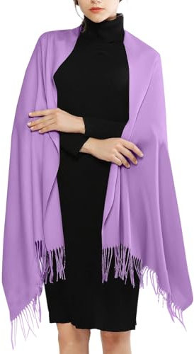 Lazzboy Pashminas Für Damen Pashmina Schal Kaschmir Stolen Schultertuch Frauen Hochzeit Kaschmirschal Herren Umschlagtuch Winter Gefühl Party Wickeltuch Große Deckenschals (Lila)