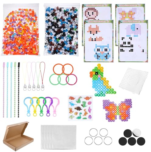 Lot de 1000 perles à repasser de 10 mm - Kit de bricolage complet pour enfants - Perles à repasser créatives XL à partir de 3 ans - Avec plaque enfichable et accessoires - Cadeau pour anniversaire