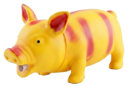 Fancy Pets Juguete Cerdo para Perros de Goma con Sonido 20 cm – Perfecto para Aport, Entrenamiento y Juegos Interactivos, Juguete para Perros Pequeños y Medianos
