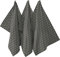 REDBEST Geschirrtuch, Trockentuch Punkte 3er- Pack, 100% Baumwolle grau Größe 50x70 cm - Robustes, glattes Gewebe, besonders saugstark, mit Aufhängung (weitere Farben)