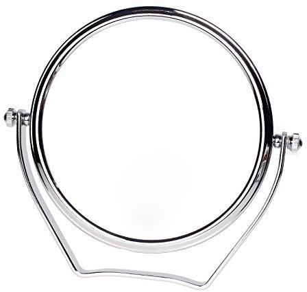 TUKA Designed Kosmetikspiegel 5 Fach, 6 inch Doppelseitiger Tischspiegel Handspiegel Reisespiegel, 360° drehbar Rasierspiegel Badezimmerspiegel verchromten : Normal + 5X Vergrößerung, TKD3102-5x