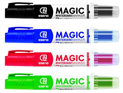 ESENG® Whiteboard Marker MAGIC WM-218 markörer 4 färger (svart/blå/röd/grön)