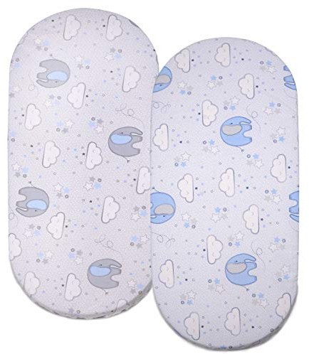 PEKITAS Confezione da 2 lenzuola con angoli 75 x 33 72 x 33 cm, carrello navicella prodotta in Spagna