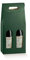 10 cajas de color verde para 2 botellas de vino verticales modelo Bordolés, robustas y extrañas navideñas, cartón acoplado y asa exterior de 18 x 9 x 38,5 cm de altura – 2 verdones
