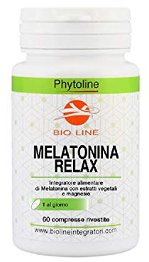 MELATONINA RELAX - Integratore alimentare di Melatonina con estratti vegetali di biancospino, escolzia, camomilla e passiflora, e magnesio - 60 compresse rivestite