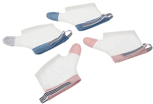 Milisten 2 Paar Stop- Daumenlutsch- Handschuhe Säuglings- Beißhandschuh Fingerlutschen- Korrektur- Daumenhandschuhe Verstellbarer Atmungsaktiver Fingerschutz Anti- Essen- Fingerzubehör (L