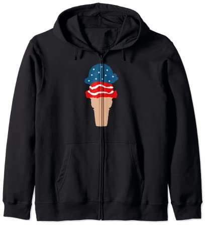 Pelles à glace rouge, blanc et bleu – Drapeau patriotique des États-Unis Sweat à Capuche