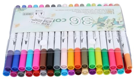 36 Couleurs Marqueurs à Double Pointe, Stylo de Couleur à Double Tête Stylos Aquarelle à Double Pointe avec Pointes de Pinceau en Fibre Flexible Marqueurs Professionnels à Double
