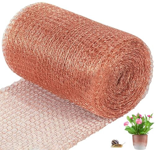 Filet en Cuivre: Maille de Cuivre 11mx127mm, Maille Cuivrée Flexible, Filets de Cuivre pour Jardin, Anti-Escargot et Anti-Limace en Cuivre, Barrière Contre Les Nuisibles, Grillage Anti Rongeur Limaces