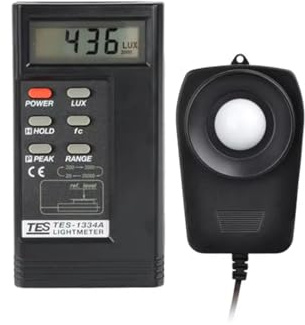 HKNDT TES-1334A Light Meter TES1334A Digital Lux Meter 20/200/2000/20000 Lux/FC