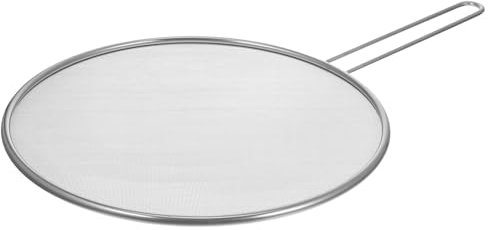Amosfun Pantalla Antisalpicaduras para Sartén 25 Cm Acero Inoxidable Malla Fina Mango Cómodo Protección contra Salpicaduras De Aceite y Grasa Cocina Doméstica