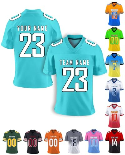 Custom American Football Jersey Personalised Team Name Number Tops Customised Football Shirt for Women Kids Men Youth