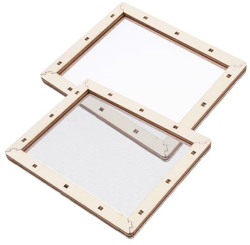 MAGICLULU 2 Stücke Papier Crafting Mesh Form Papier Herstellung Rahmen Kit Holz Handwerk Rahmen Für Jungen Und Mädchen