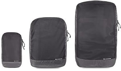 Lifeventure Cubo de embalaje ultraligero (juego de 3), ideal para almacenamiento de viaje, gris, Cubo de embalaje