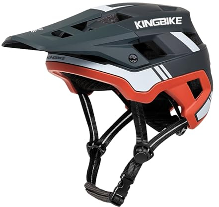Casco de Bicicleta de montaña con Visera Desmontable para Hombre, Mujer, Adultos, jóvenes, Color Gris, M (55-58 cm)