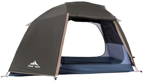 Three Bears Ultraleichtes 4-Personen-Rucksackzelt – 3000 mm wasserdicht, sofortiger Aufbau, robust und tragbar für Camping, Wandern und Reisen
