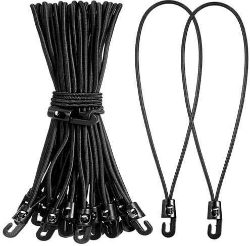 Zeawavsl Spanngummi mit Haken 25 cm, 25 Stück Expander mit Haken, Multifunktional Planenspanner Gummispanner mit Haken Kurz für Planen, Banner, Camping, Poolabdeckung (25)