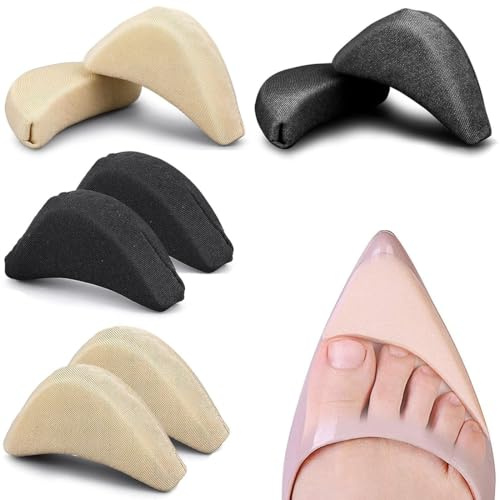 JEYORZY 4 Paia Di Scarpe Imbottite Con Tacco In Spugna, Solette Per Ridurre Taglia, Ridurre Taglia Scarpa Per Scarpe Troppo Grandi, Nero E Beige