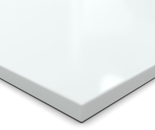 Panneau de particules de 19 mm, découpe en cristal blanc mélaminé, longueur jusqu'à 200 cm, panneaux décoratifs avec bande de 2 mm, choix : 50 x 60 cm (bord ABS complet)