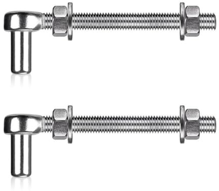 Gångjärn trädgårdsgrind M16 x 150 mm, 2 stycken 304 rostfritt stål grindgångjärn J-bult krok tung belastning torangel för staket med dubbla stavar metall pildörr