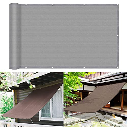 Tenda da sole a baldacchino da 5 x 9,5 m, 95% UV, per patio, pergola e prato, soluzione perfetta per l'ombra all'aperto, grigio