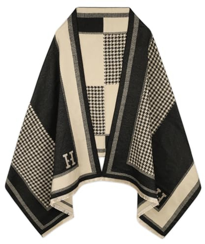 Aurolran Scarfs for Women Pashmina Silky Shawl Wrap for Evening Dressing Blanket Open Front Poncho Cape