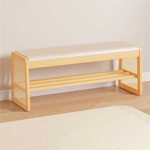 Banco de jardín para Exteriores, área de Descanso, apartamento, balcón, Banco, Banco de Exterior, Resistente a la Intemperie, de Metal, para macetas, Banco de bambú Natural para Guardar ZAPA
