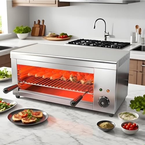 ZMJGLL Electric Salamander Broiler Countertop Grill, Cheese Melter Cheesemelter Grill for Melt Cheese, Toast Sandwiches