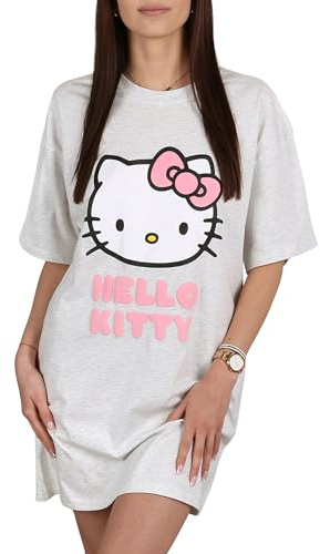sarcia.eu Hello Kitty Camisón de Mujer, 100% algodón, Camiseta para Dormir en Verano